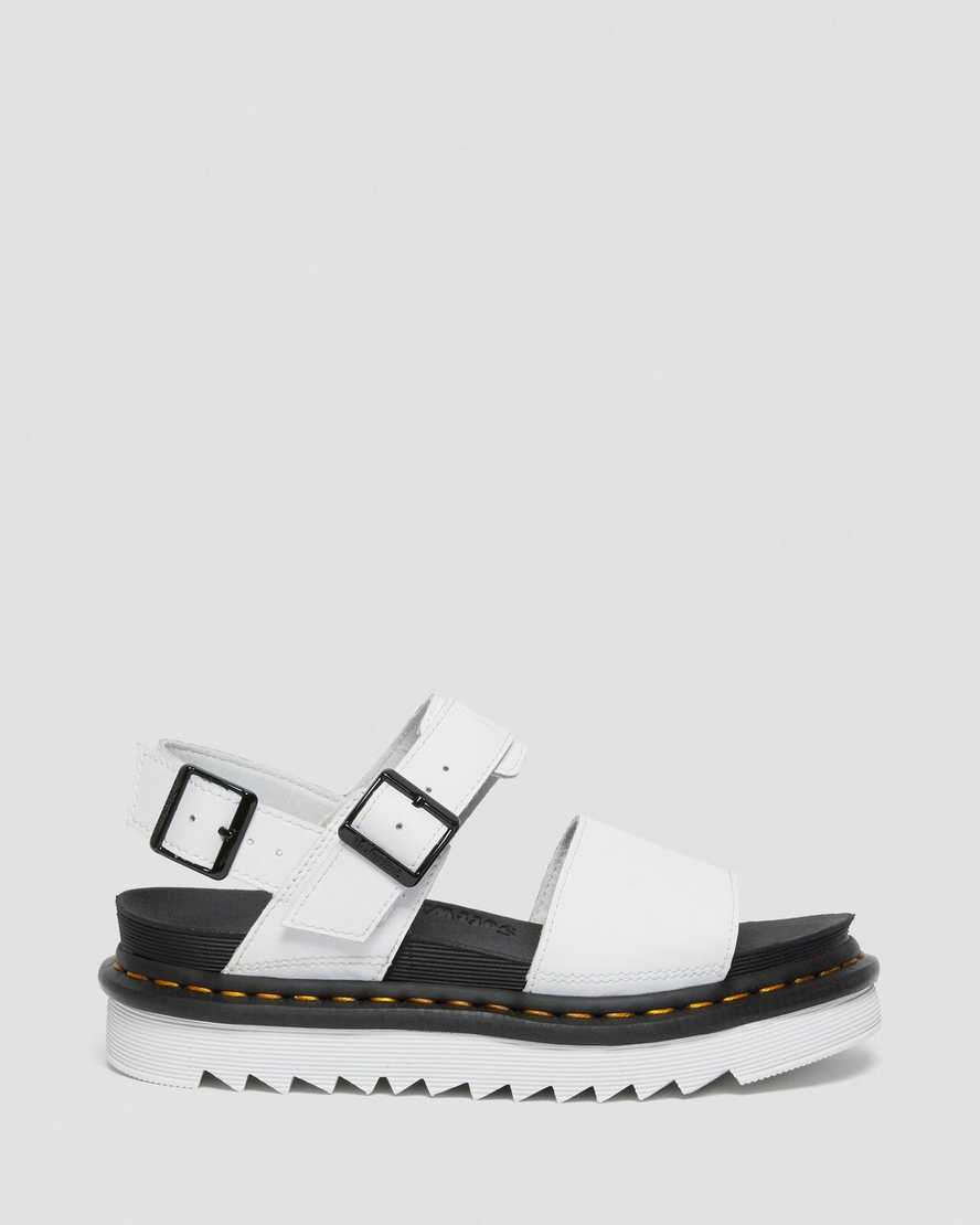weiße dr. martens voss damen-riemensandalen