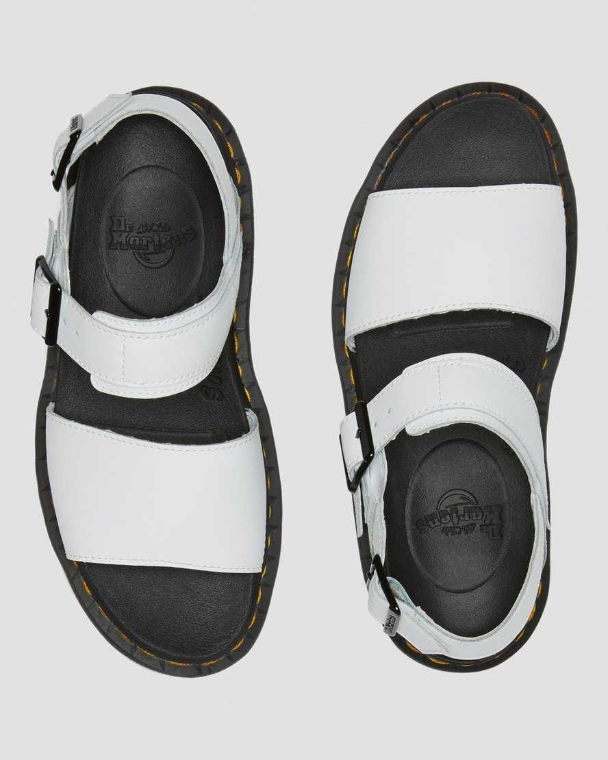 weiße dr. martens voss damen-riemensandalen