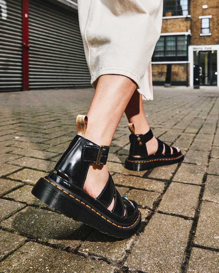 schwarze dr. martens clarissa ii damen-riemensandalen