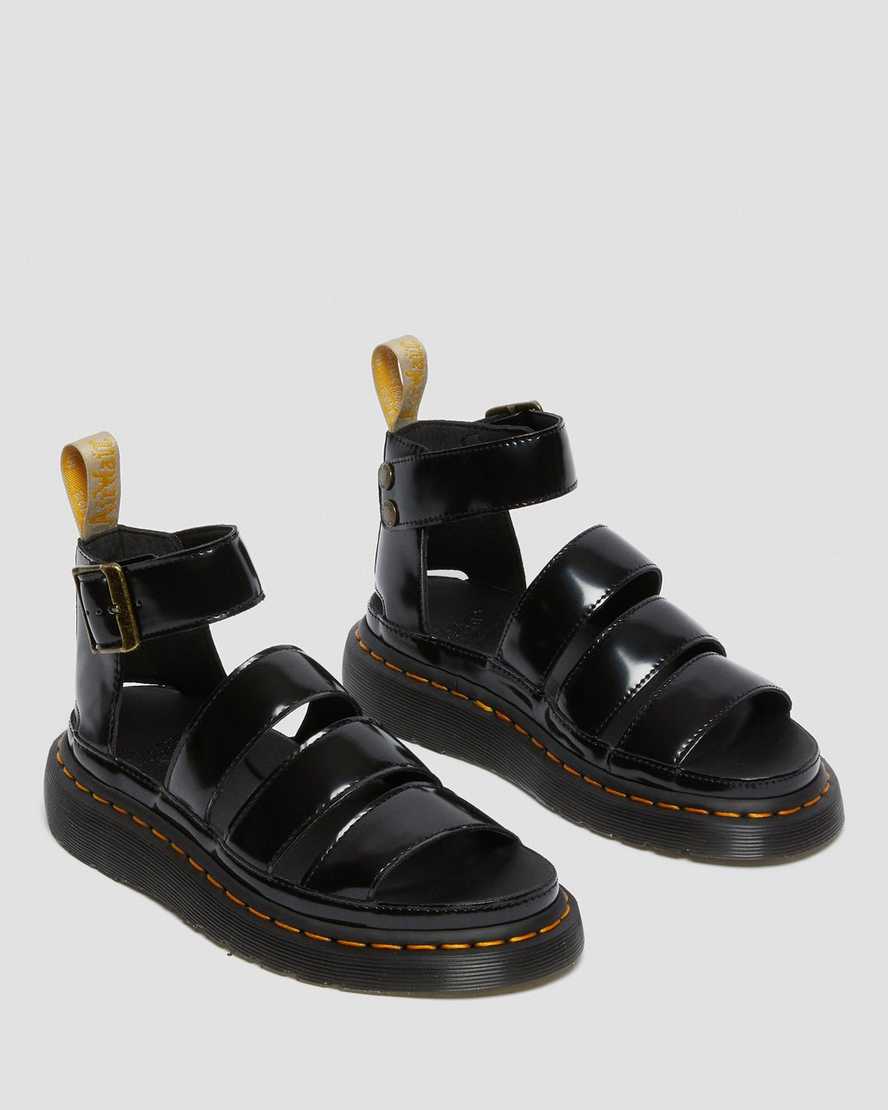 schwarze dr. martens clarissa ii damen-riemensandalen