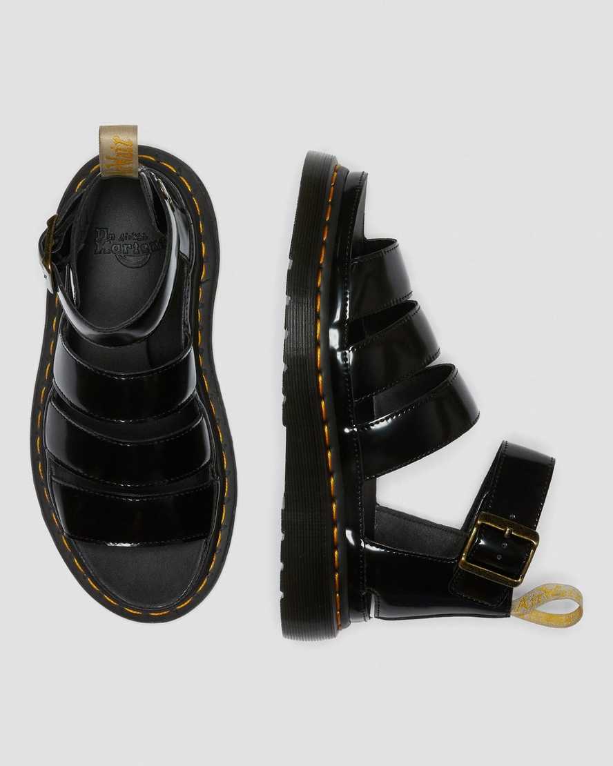 schwarze dr. martens clarissa ii damen-riemensandalen