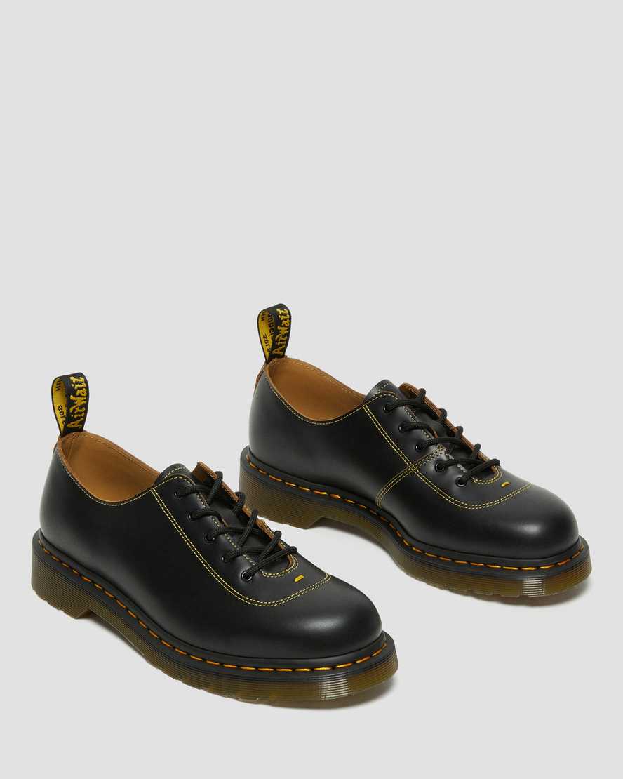 schwarze dr. martens glyndon vintage smooth damen-schnürschuhe
