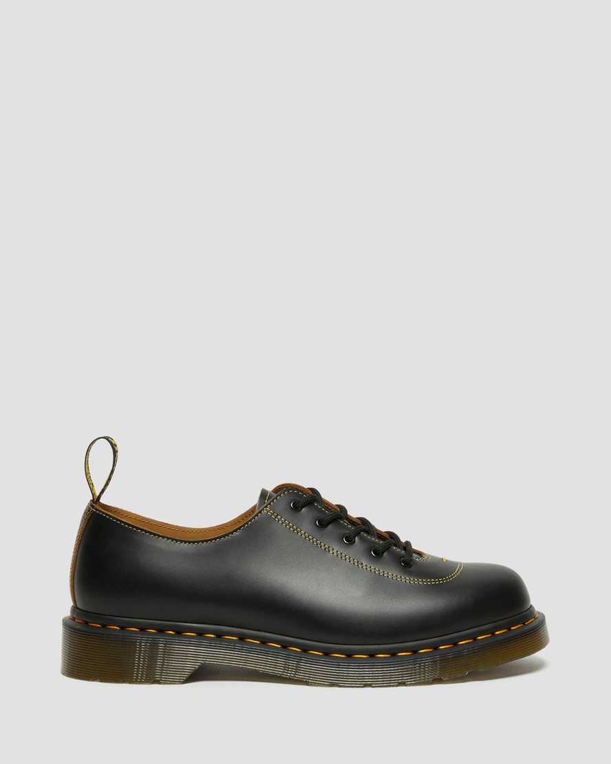 schwarze dr. martens glyndon vintage smooth damen-schnürschuhe