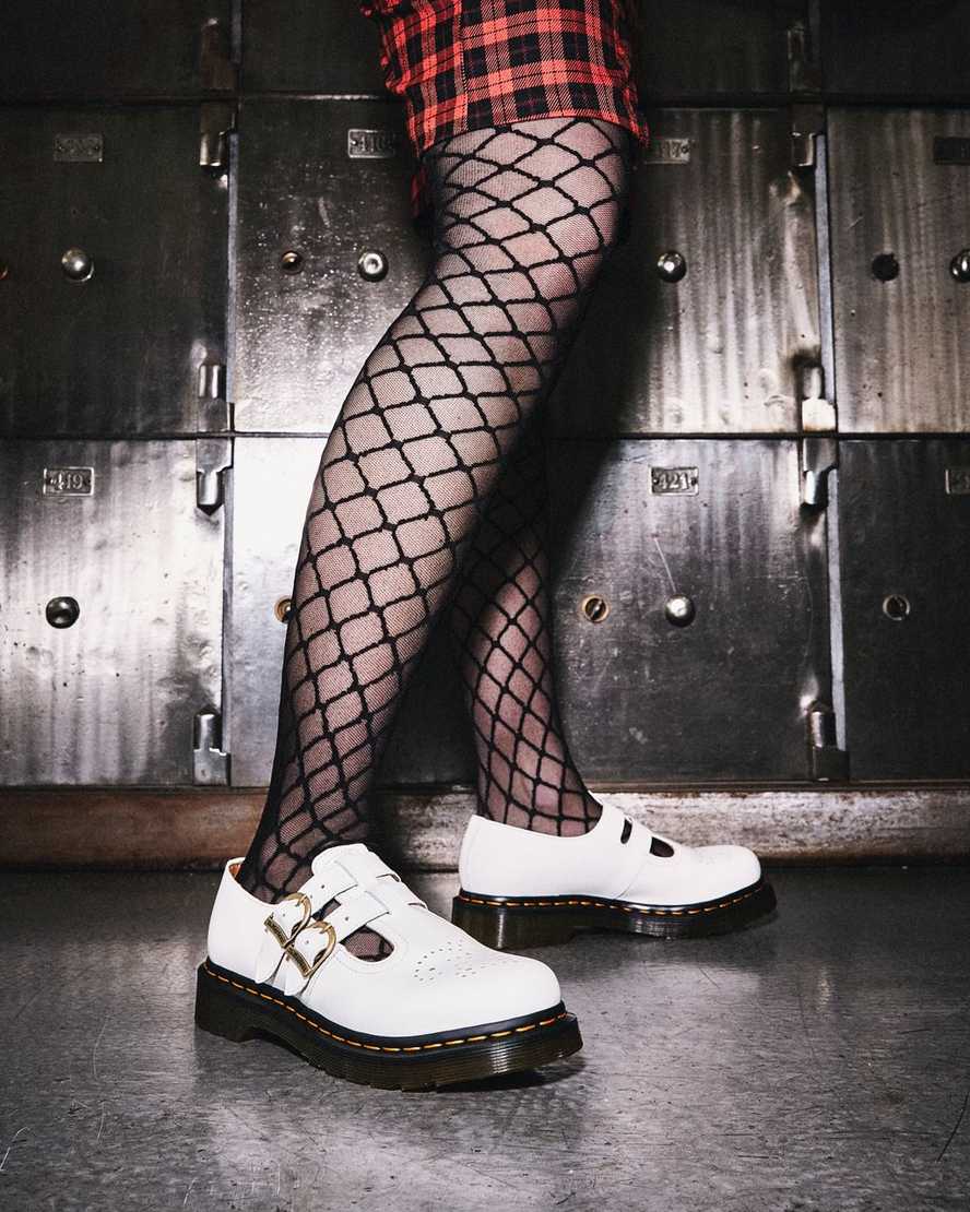weiße dr. martens 8065 glatte damen-mary-janes
