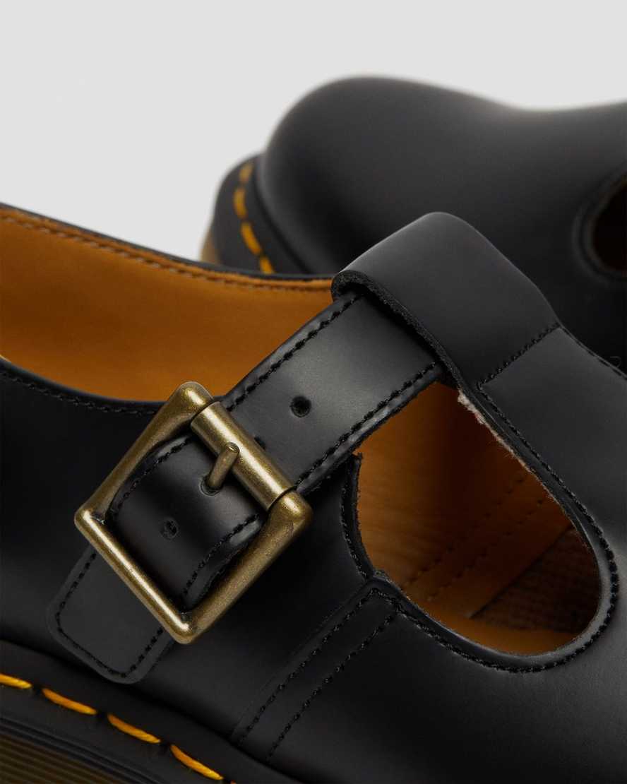schwarze dr. martens polley smooth mary janes für damen