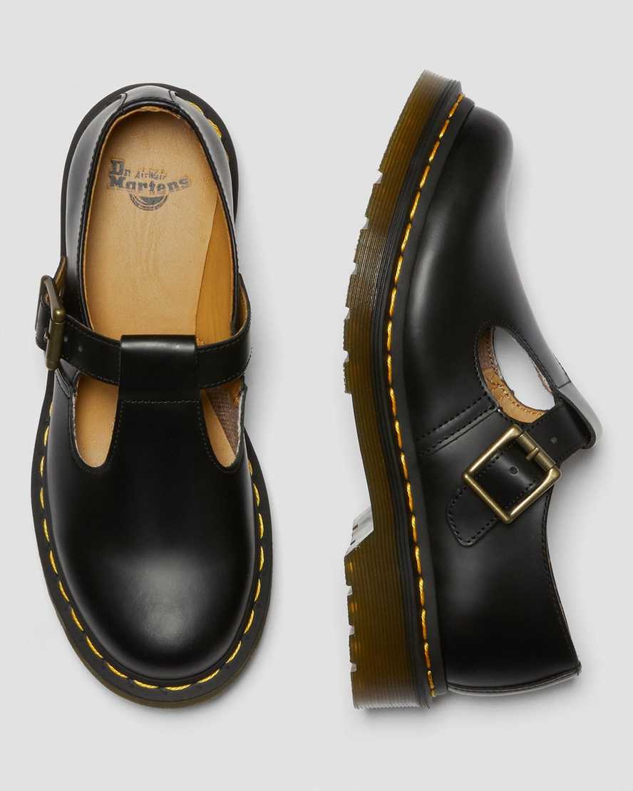 schwarze dr. martens polley smooth mary janes für damen