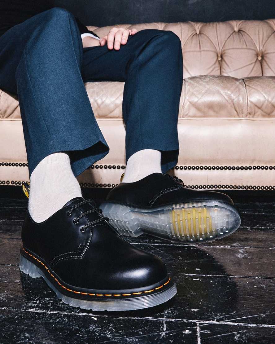 schwarze dr. martens 1461 iced smooth damen-oxfordschuhe