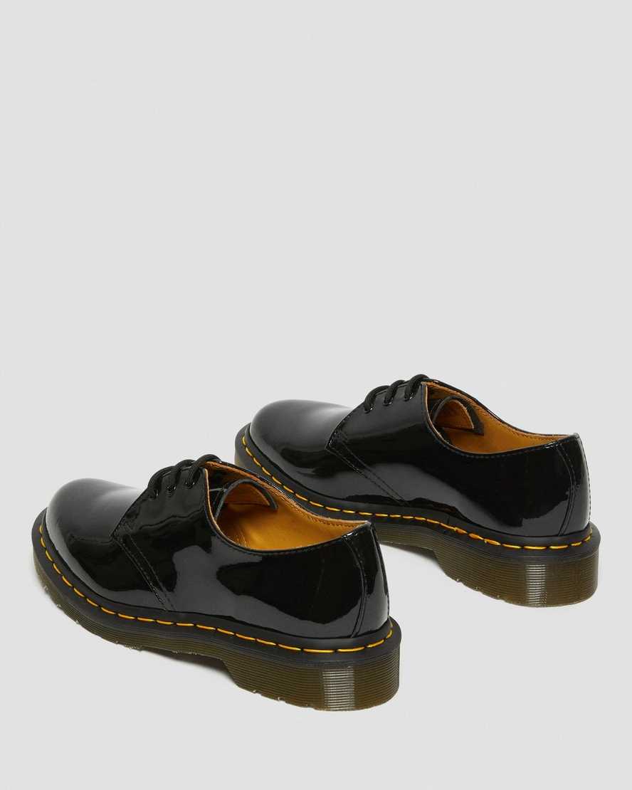 schwarze dr. martens 1461 lack-damen-oxfordschuhe