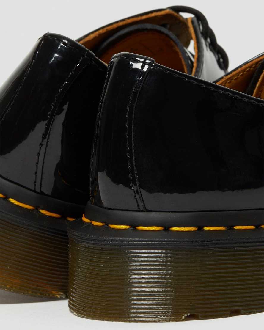schwarze dr. martens 1461 lack-damen-oxfordschuhe