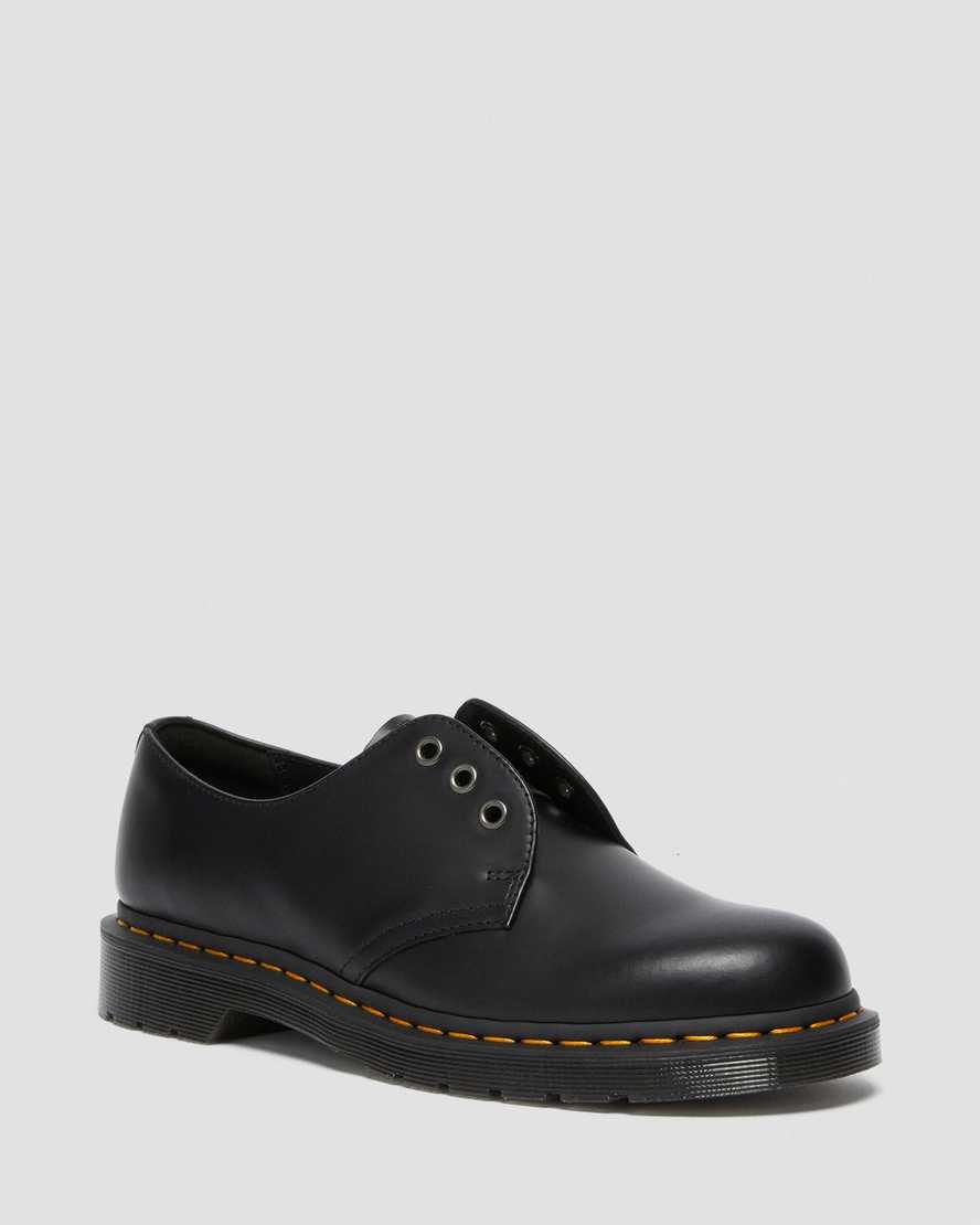 schwarze dr. martens 1461 elastic smooth damen-oxfordschuhe