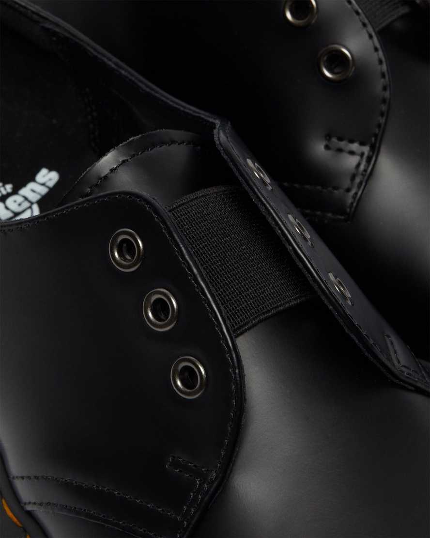 schwarze dr. martens 1461 elastic smooth damen-oxfordschuhe