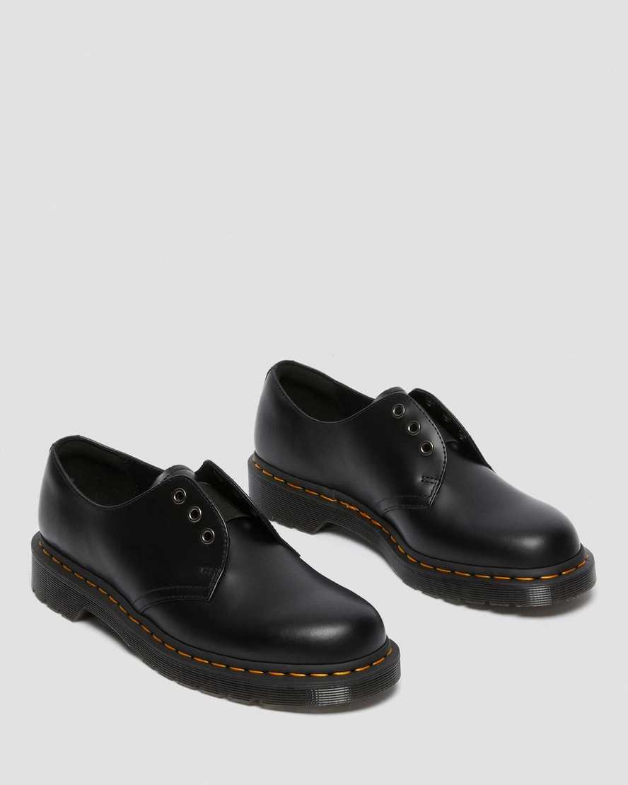 schwarze dr. martens 1461 elastic smooth damen-oxfordschuhe