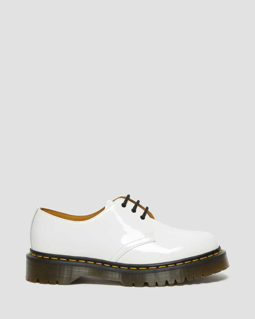 weiße dr. martens 1461 bex lackleder-oxfordschuhe für damen