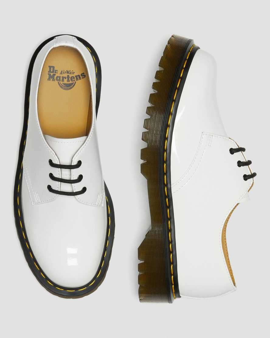weiße dr. martens 1461 bex lackleder-oxfordschuhe für damen