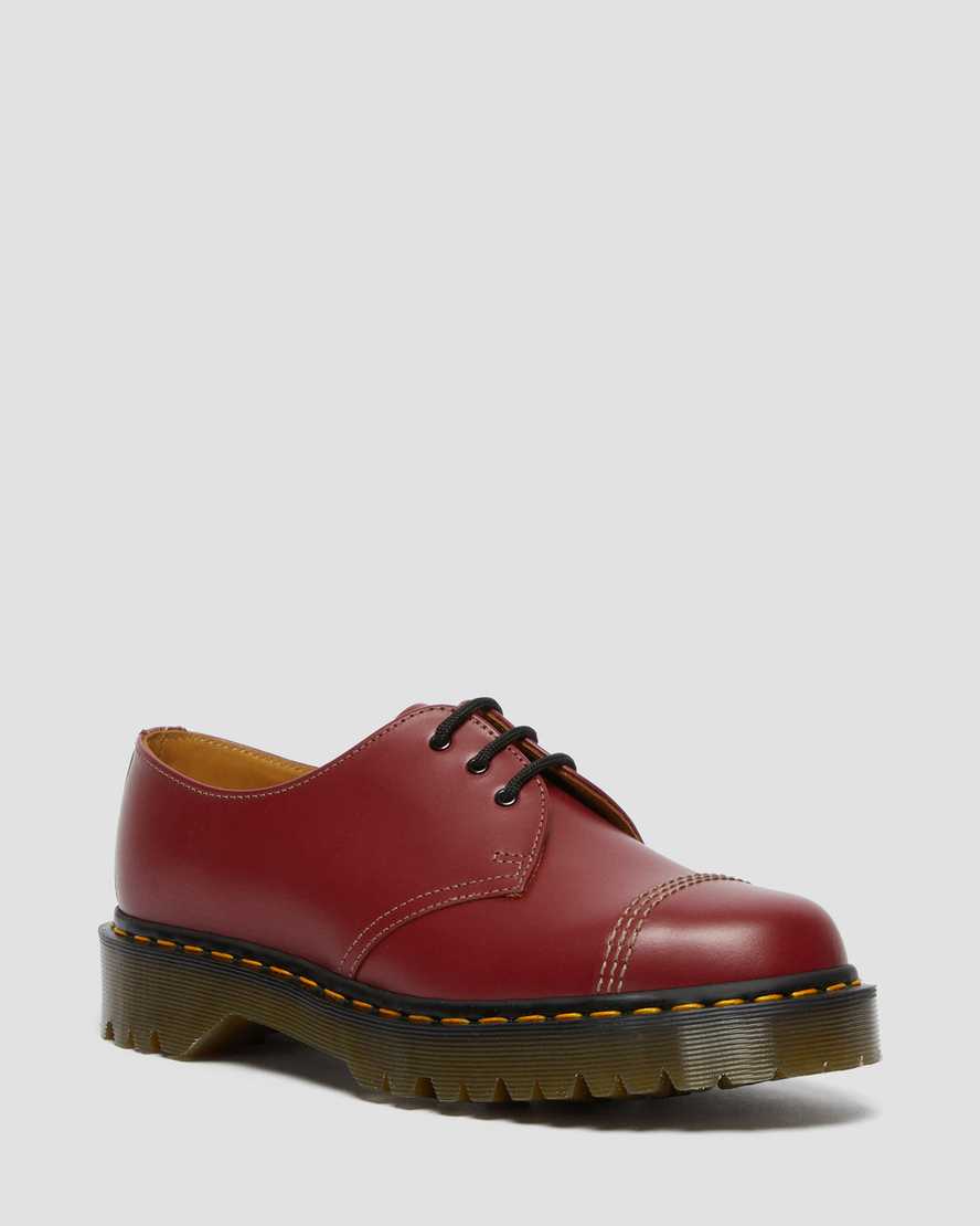rote dr. martens 1461 bex zehenkappe vintage damen oxford schuhe