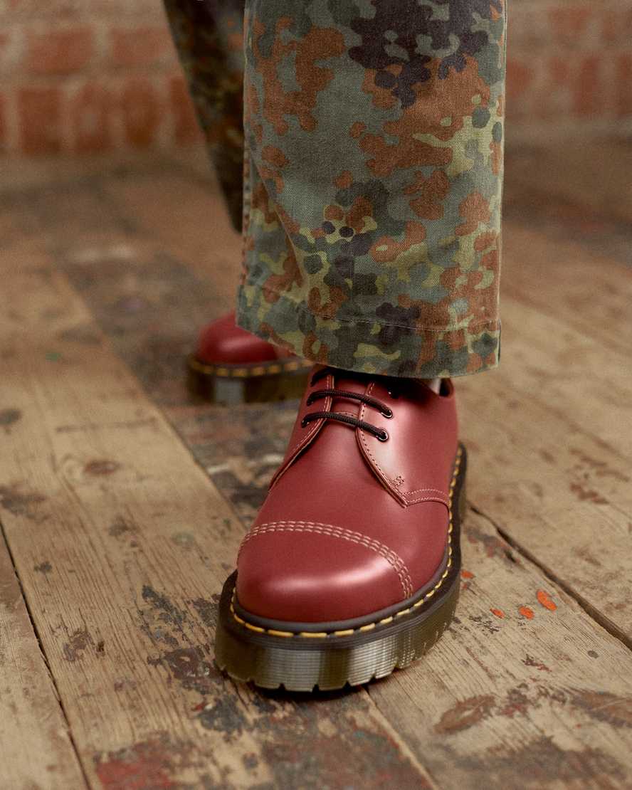rote dr. martens 1461 bex zehenkappe vintage damen oxford schuhe