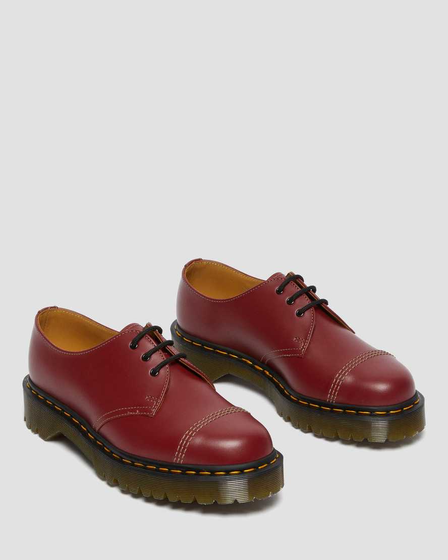 rote dr. martens 1461 bex zehenkappe vintage damen oxford schuhe