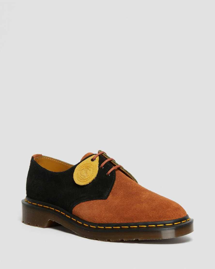 dr. martens 1461 damen-oxfordschuhe braun-schwarz hergestellt in england