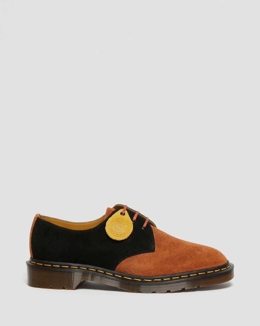dr. martens 1461 damen-oxfordschuhe braun-schwarz hergestellt in england