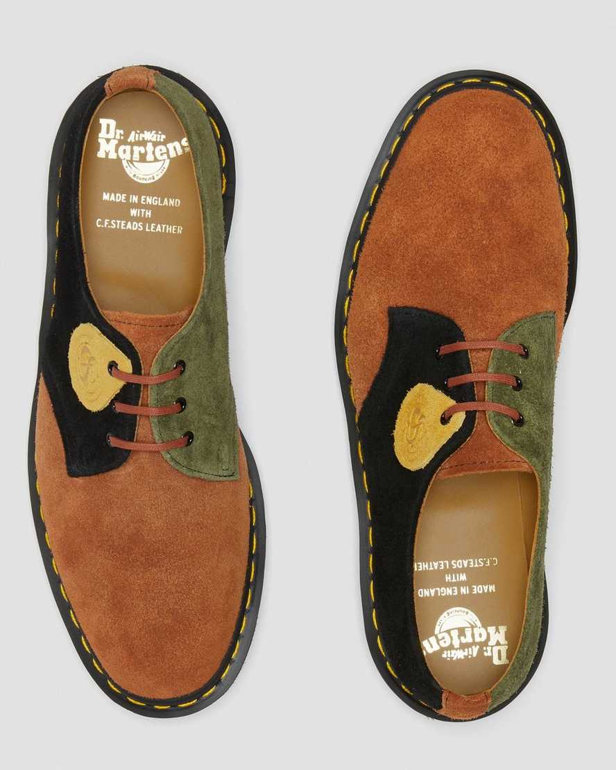 dr. martens 1461 damen-oxfordschuhe braun-schwarz hergestellt in england