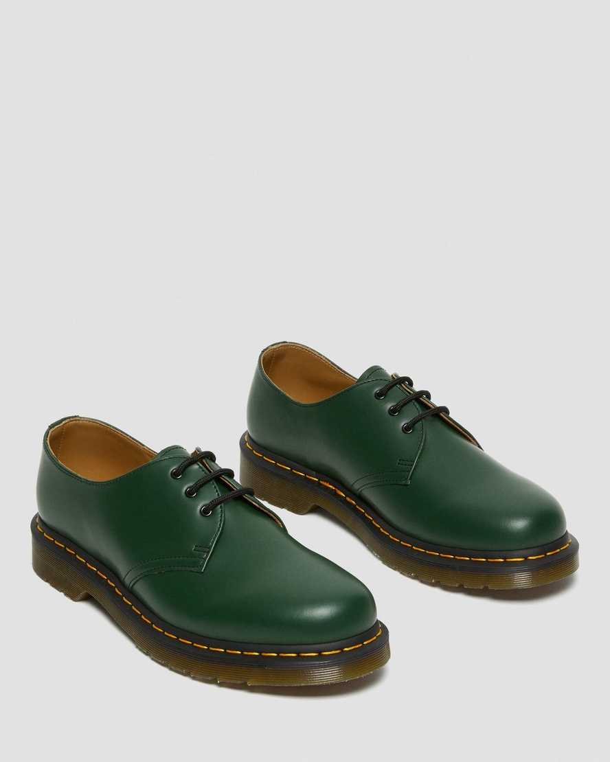 grüne dr. martens 1461 smooth damen-oxfordschuhe
