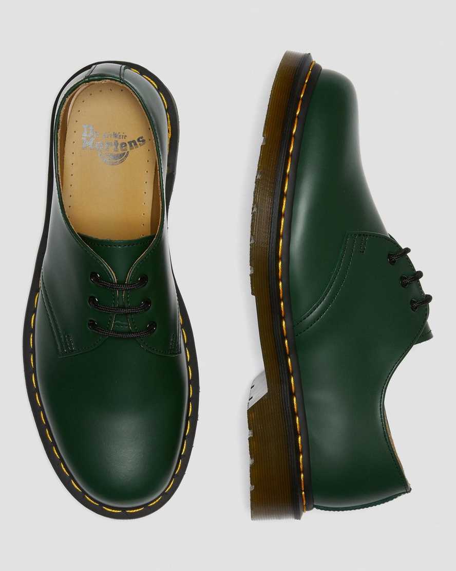 grüne dr. martens 1461 smooth damen-oxfordschuhe