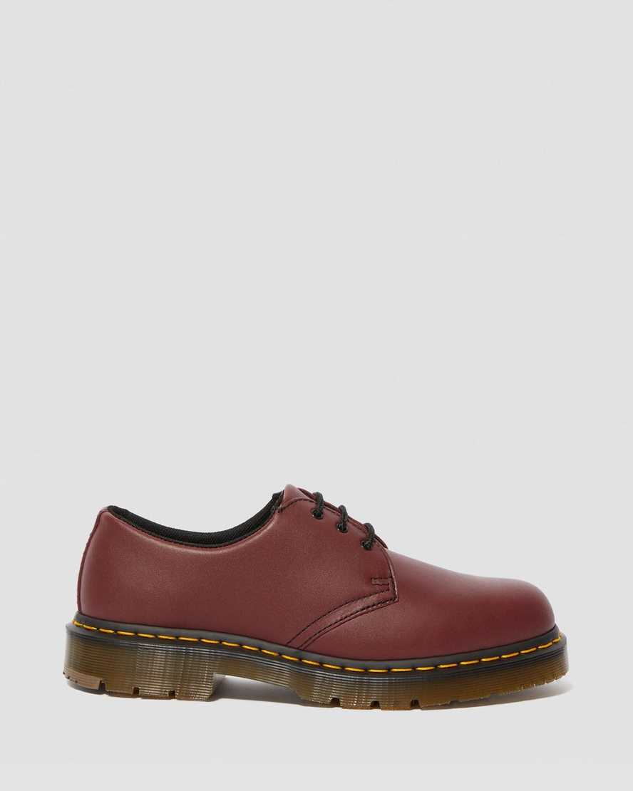 rote dr. martens 1461 rutschfeste damen-oxfordschuhe