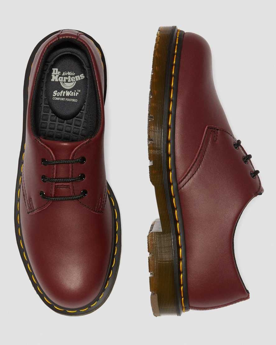 rote dr. martens 1461 rutschfeste damen-oxfordschuhe