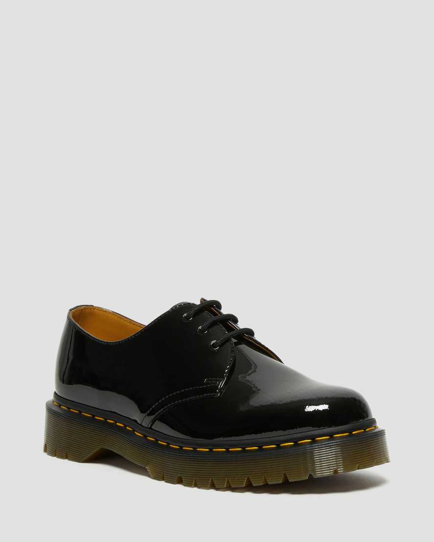 schwarze dr. martens 1461 bex lackleder-damenschuhe