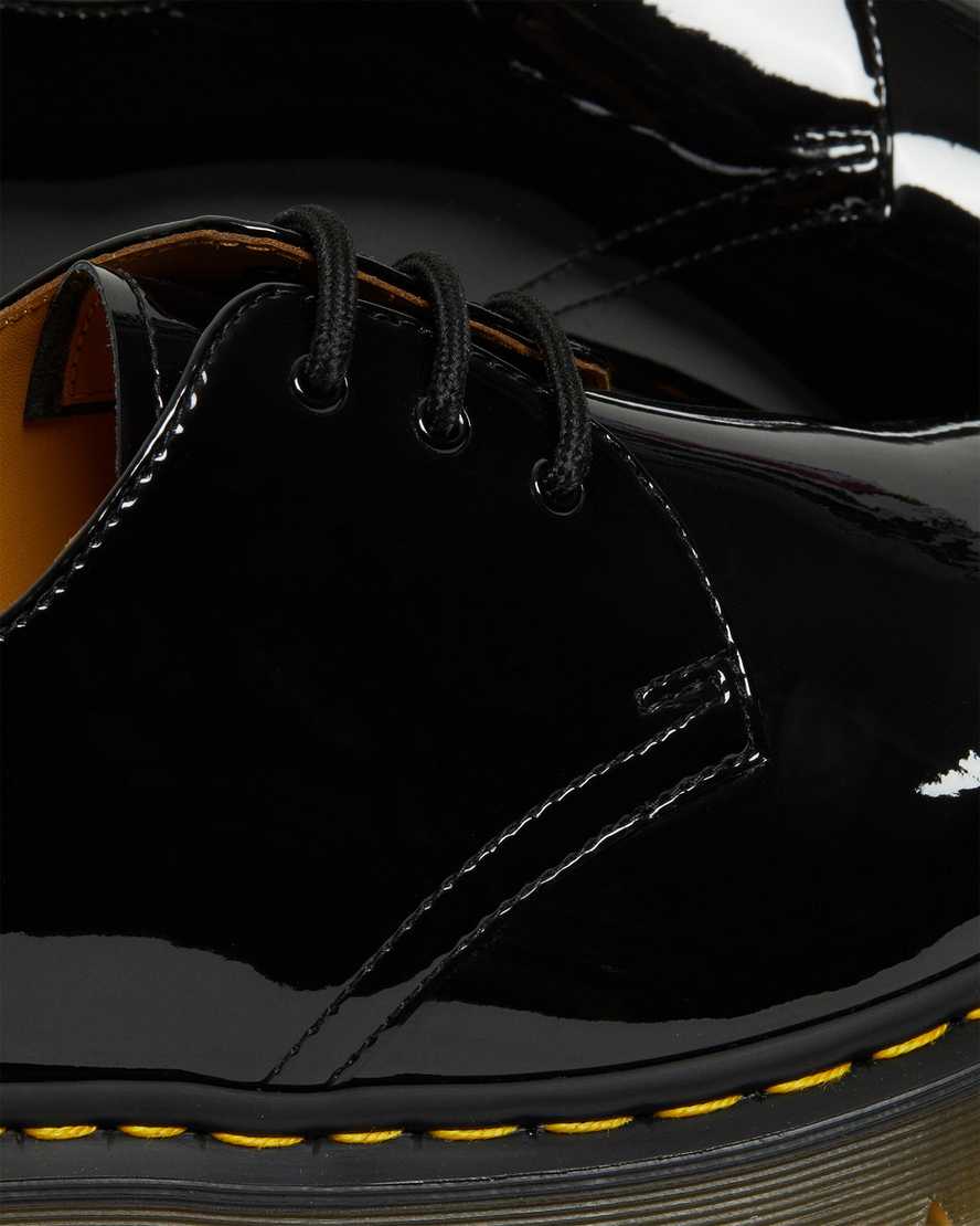 schwarze dr. martens 1461 bex lackleder-damenschuhe