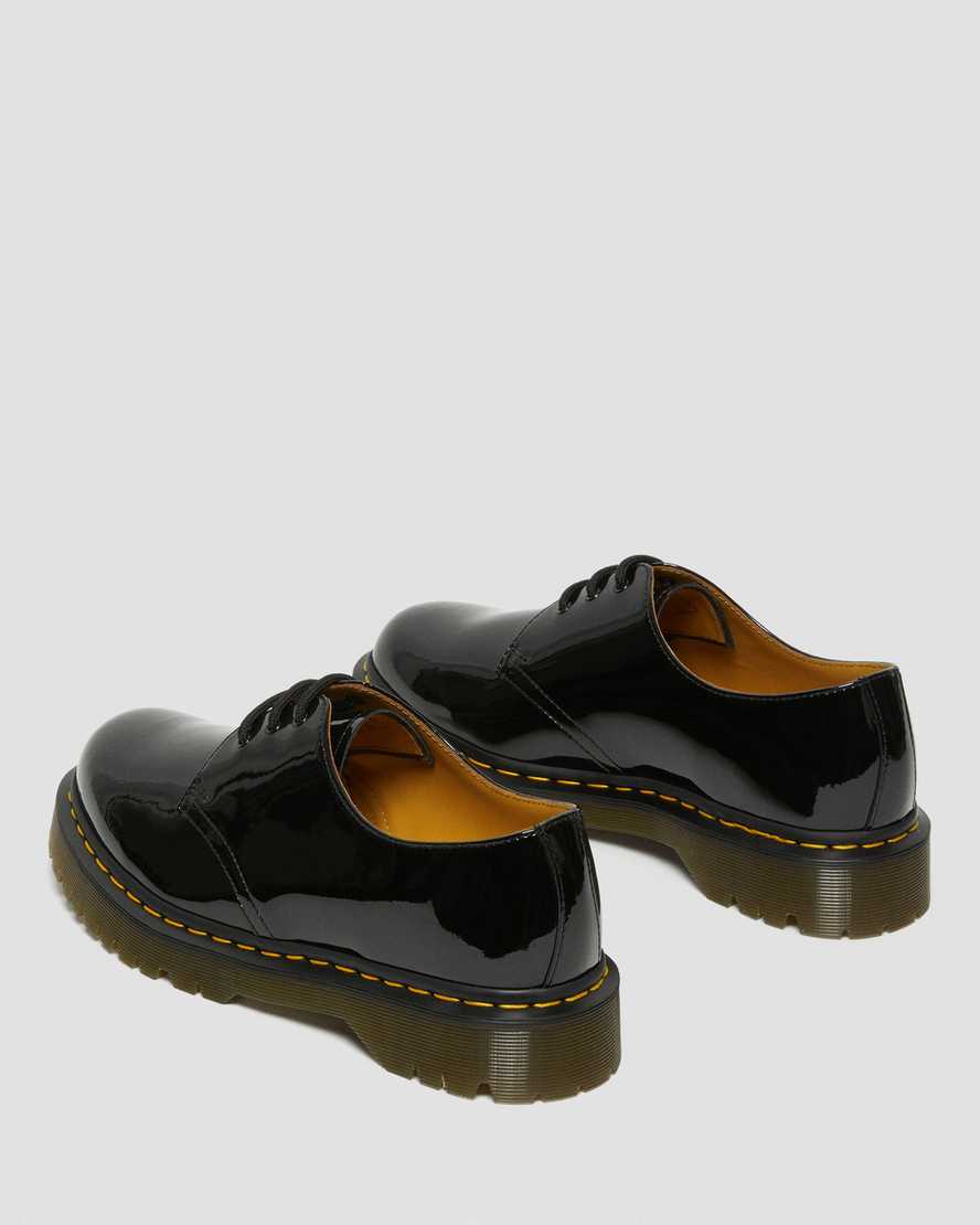 schwarze dr. martens 1461 bex lackleder-damenschuhe