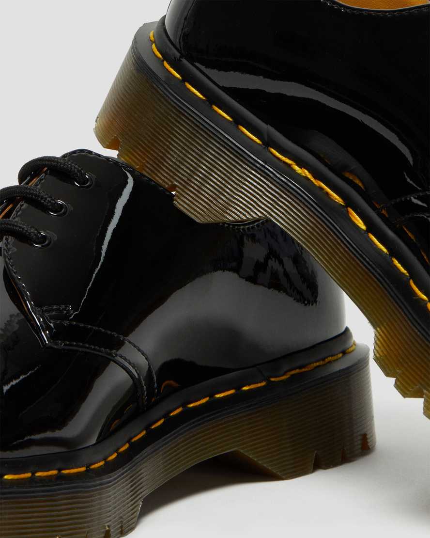 schwarze dr. martens 1461 bex lackleder-damenschuhe
