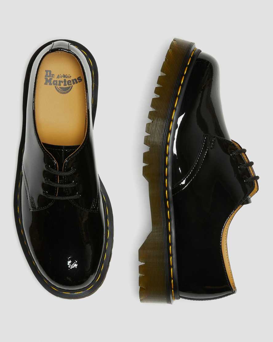 schwarze dr. martens 1461 bex lackleder-damenschuhe
