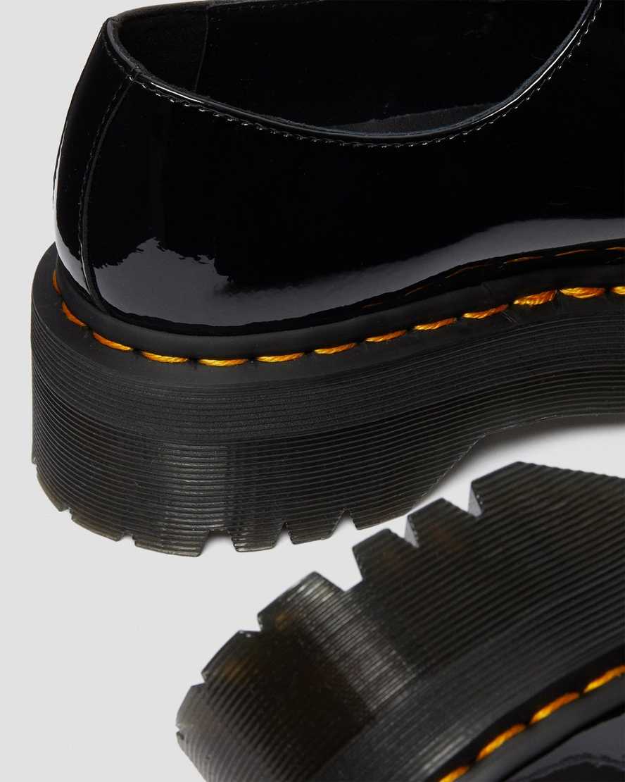schwarze dr. martens 1461 lack-plateau-damenschuhe