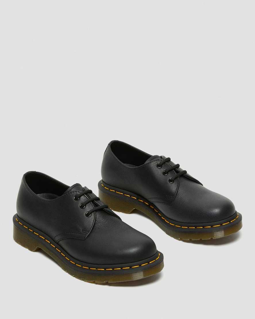 schwarze dr. martens 1461 virginia damen-oxfordschuhe