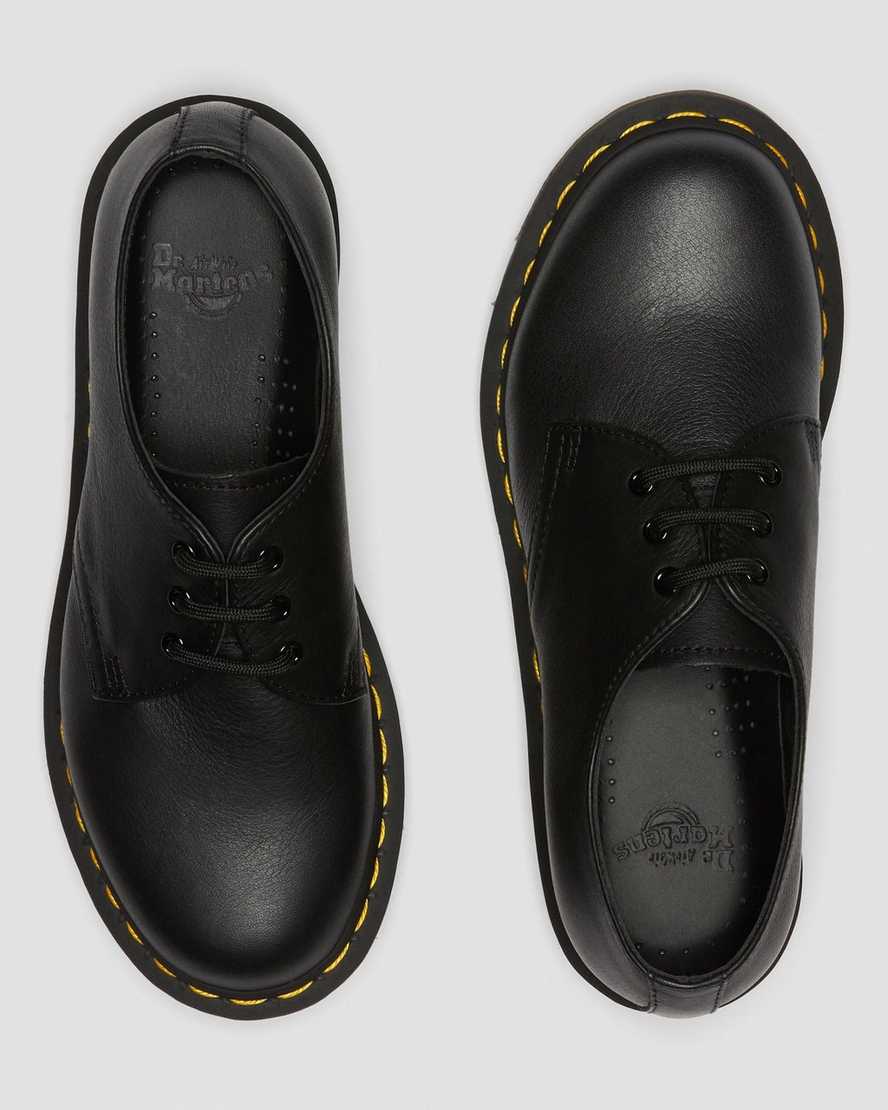 schwarze dr. martens 1461 virginia damen-oxfordschuhe