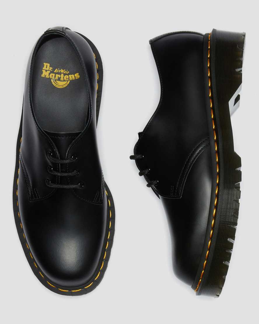 schwarze dr. martens 1461 bex smooth damen-oxfordschuhe