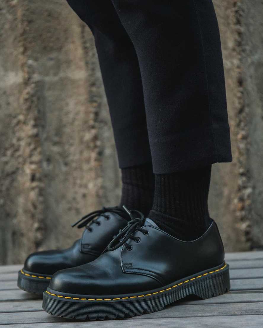 schwarze dr. martens 1461 bex smooth damen-oxfordschuhe