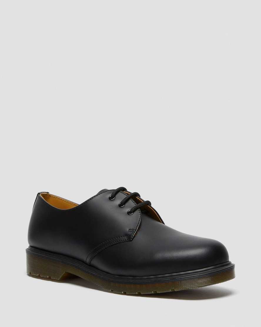 schwarze dr. martens 1461 plain welt glatte damen-oxfordschuhe