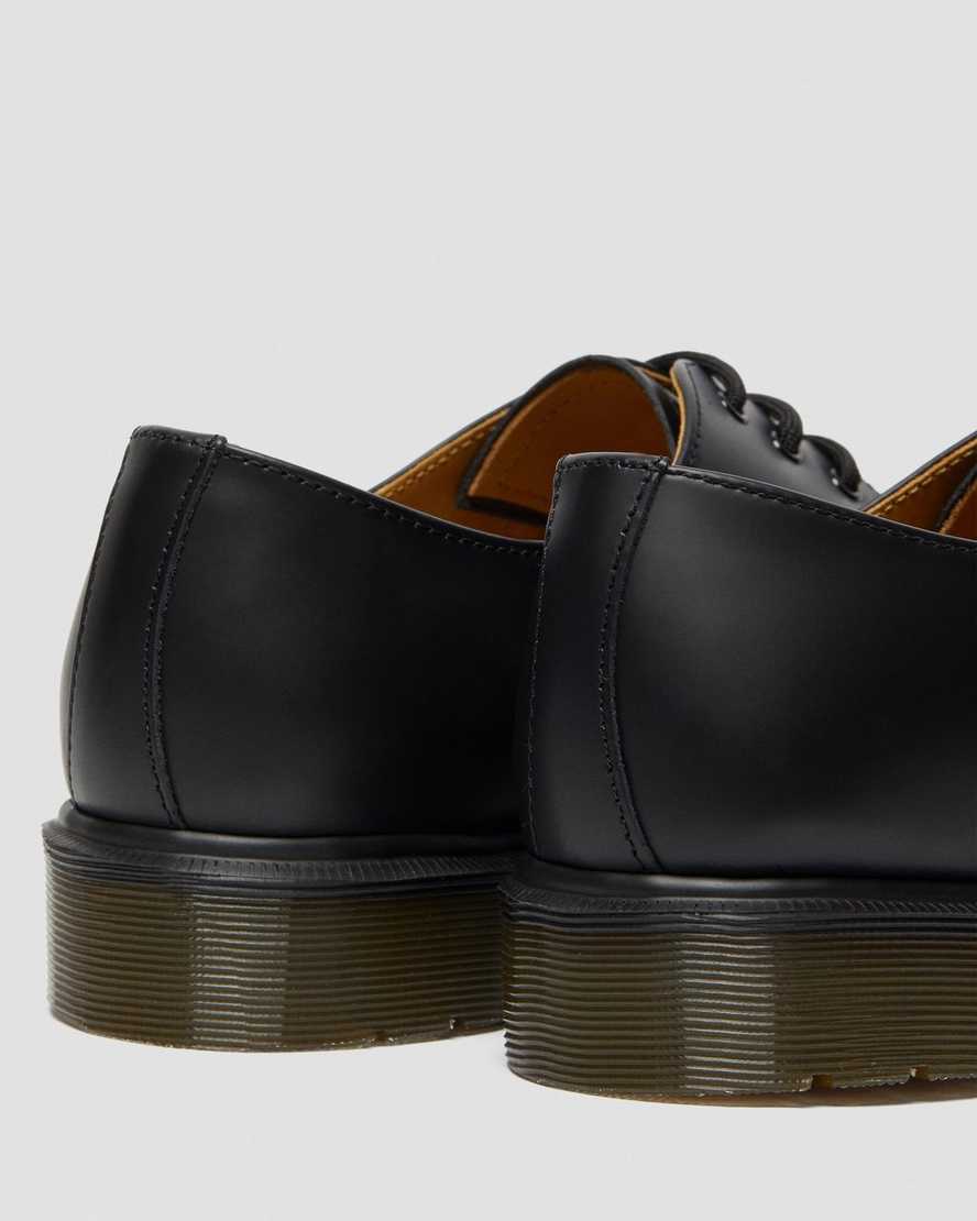 schwarze dr. martens 1461 plain welt glatte damen-oxfordschuhe