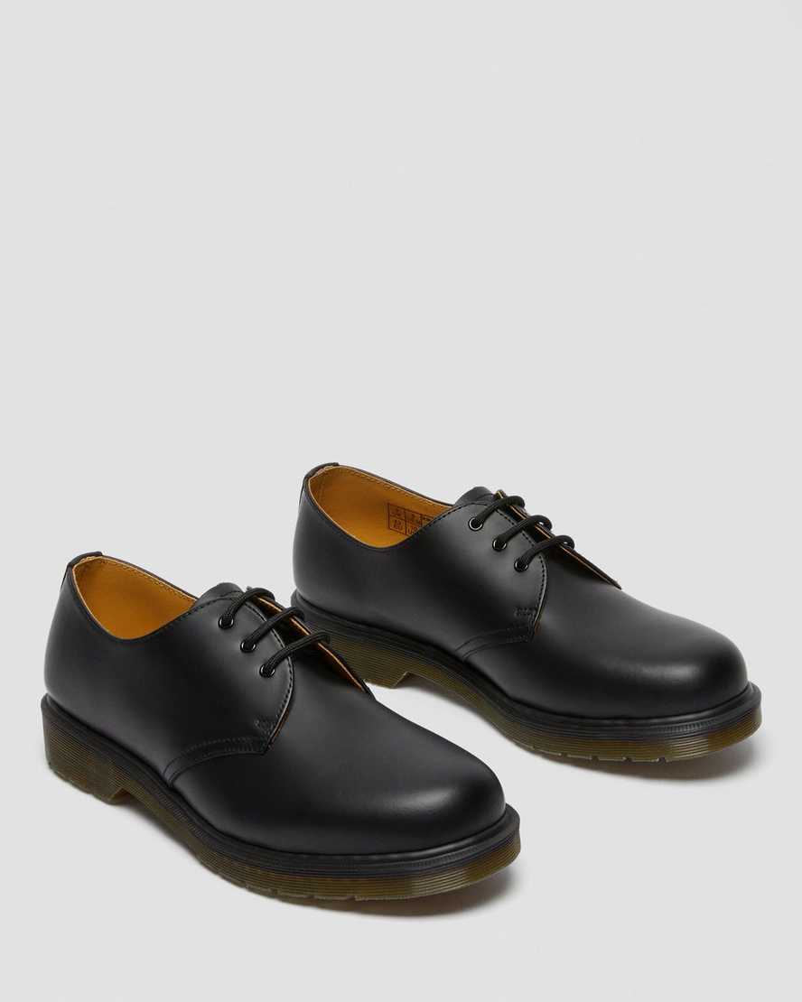 schwarze dr. martens 1461 plain welt glatte damen-oxfordschuhe