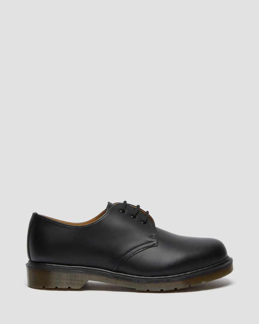 schwarze dr. martens 1461 plain welt glatte damen-oxfordschuhe