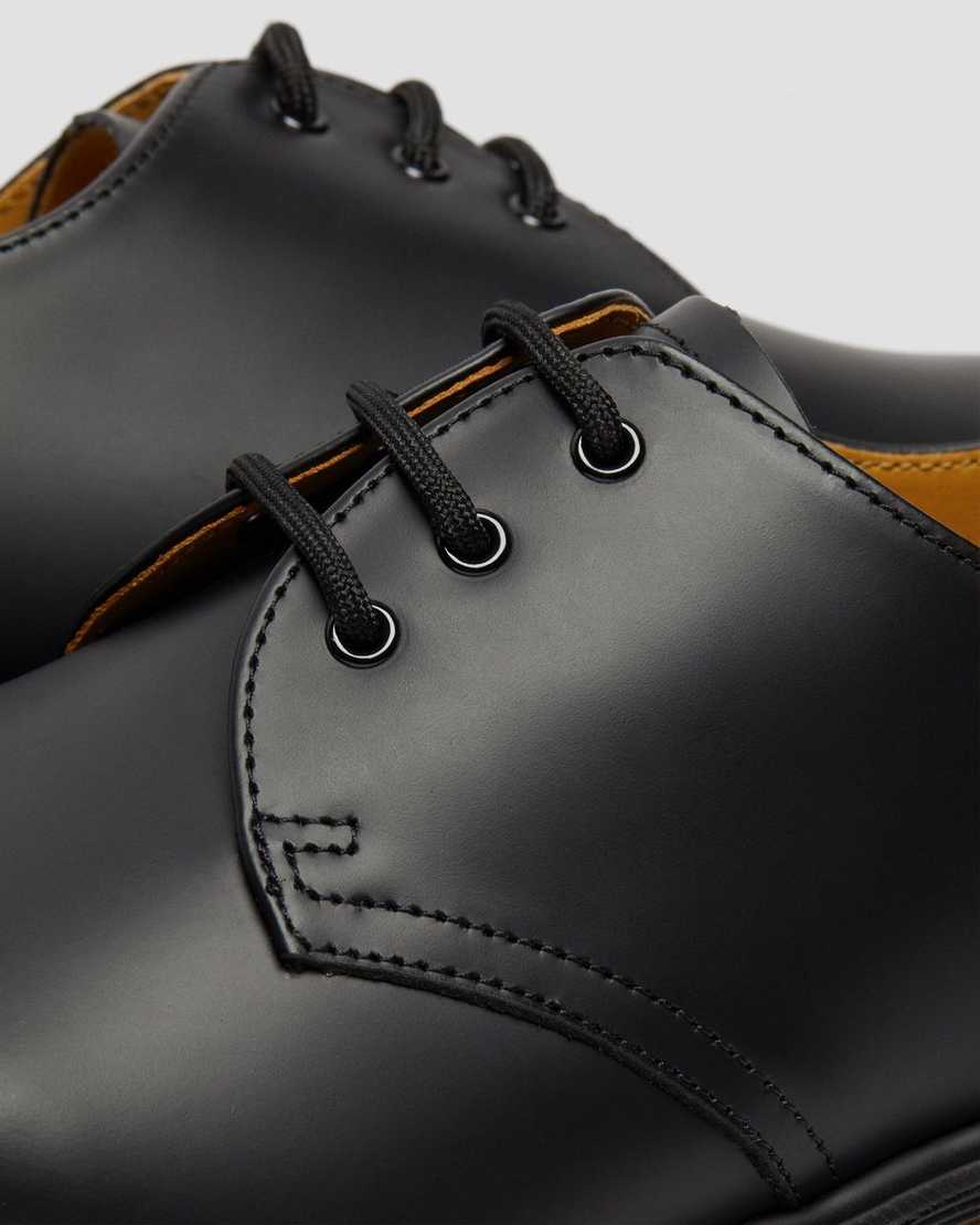 schwarze dr. martens 1461 plain welt glatte damen-oxfordschuhe
