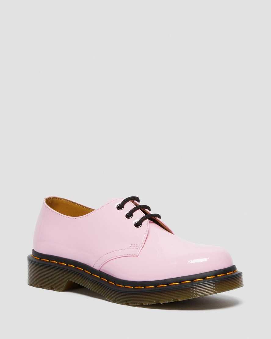 pinkfarbene dr. martens 1461 lack-damenschuhe oxford