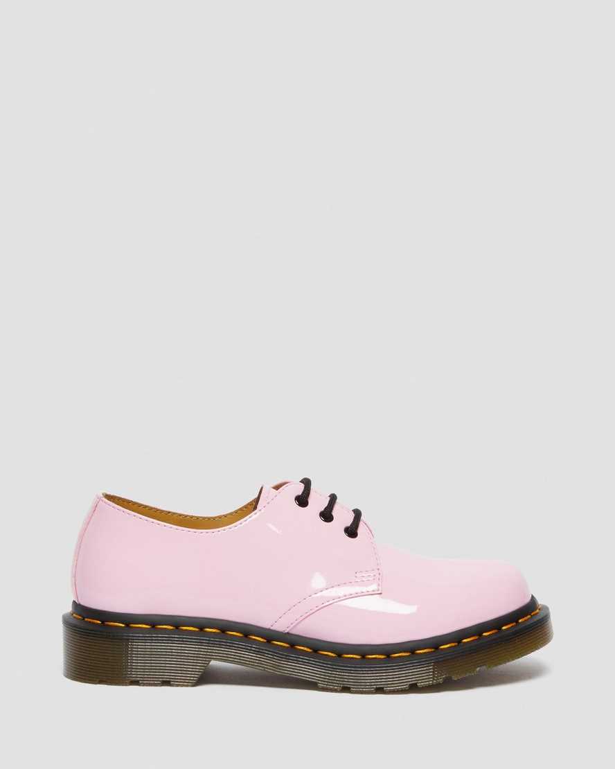 pinkfarbene dr. martens 1461 lack-damenschuhe oxford