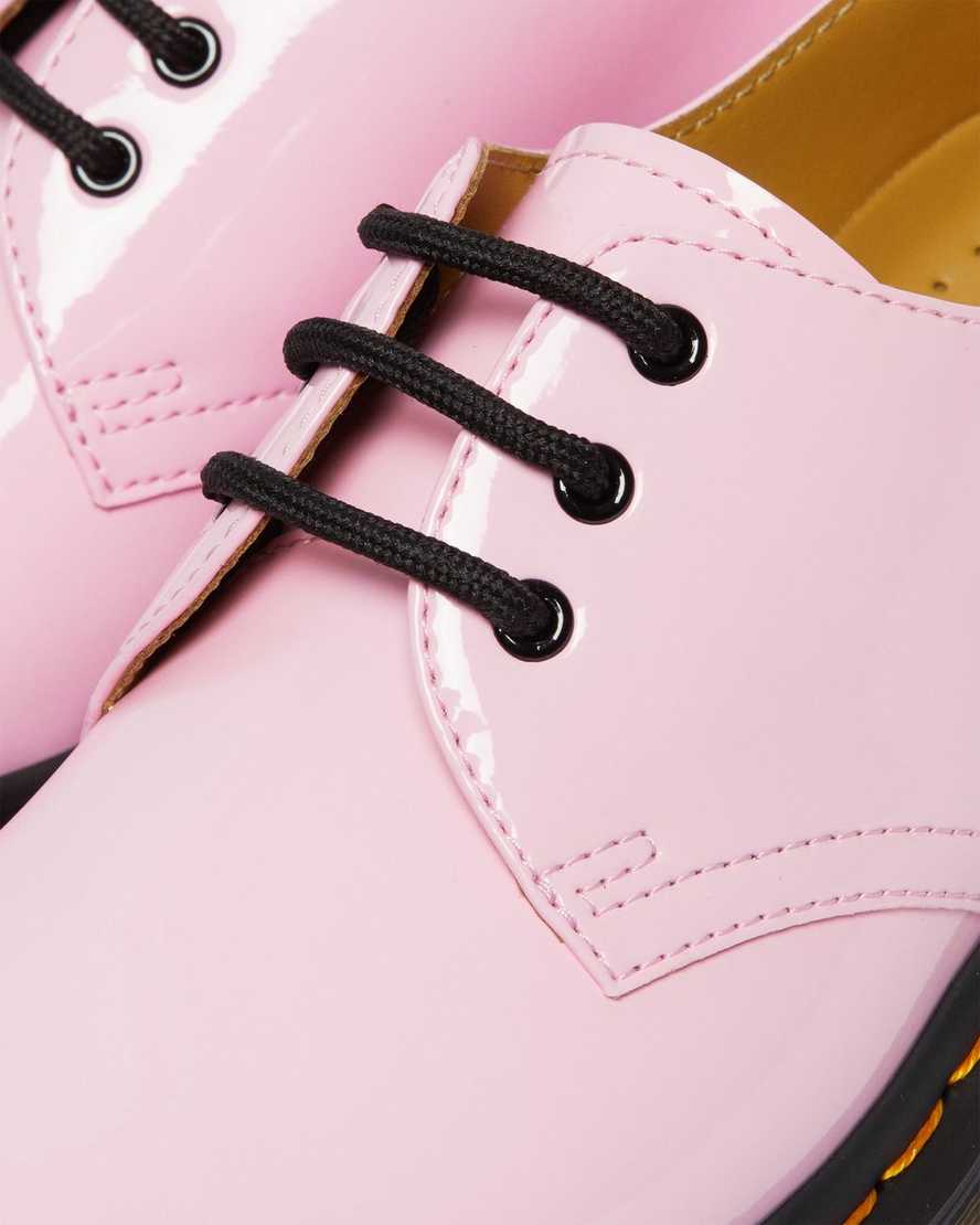 pinkfarbene dr. martens 1461 lack-damenschuhe oxford