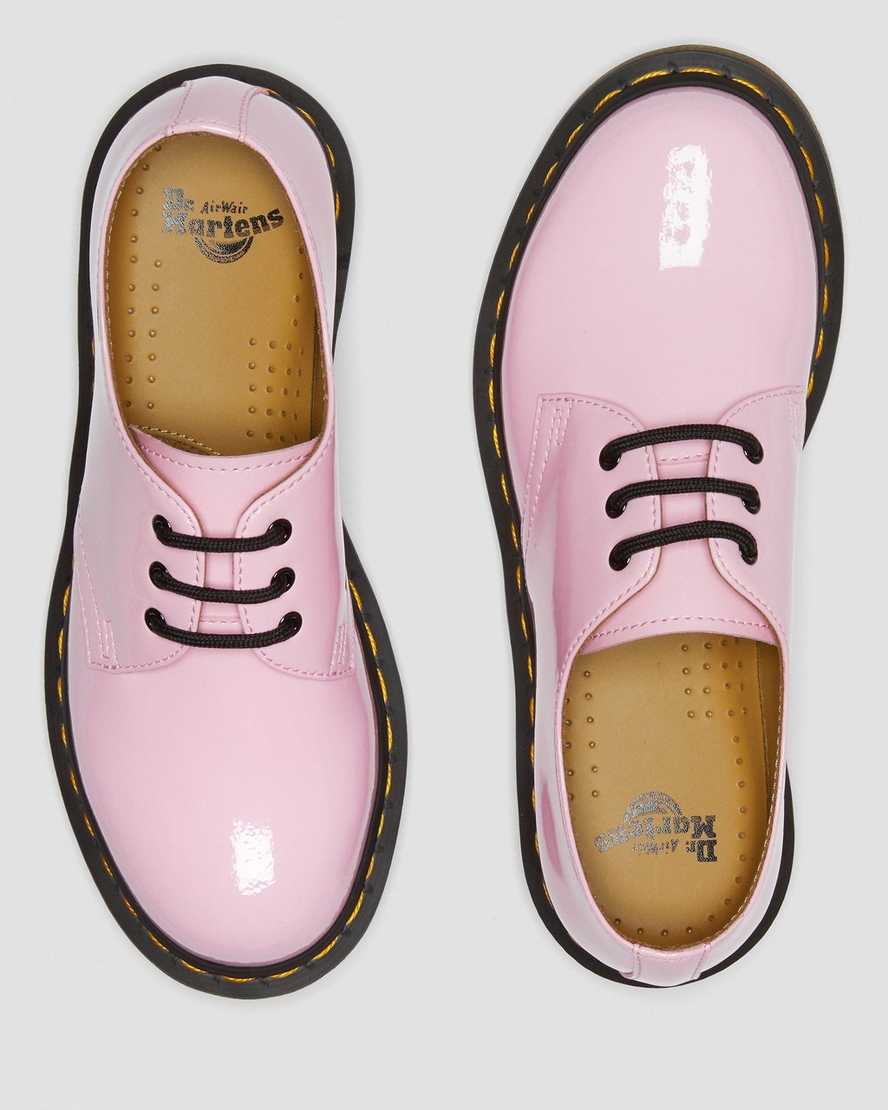pinkfarbene dr. martens 1461 lack-damenschuhe oxford