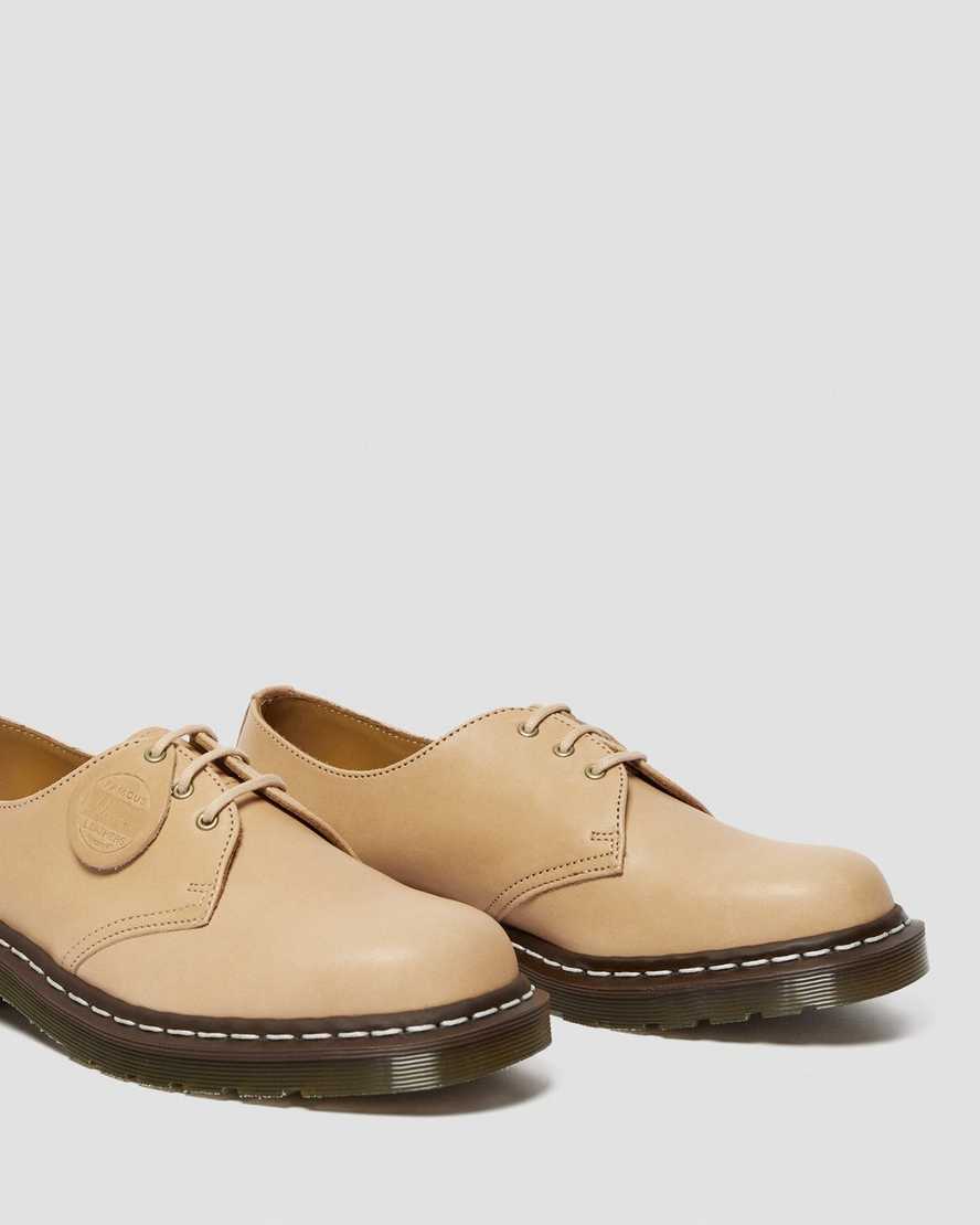beige dr. martens 1461 veg tan damen-oxfordschuhe