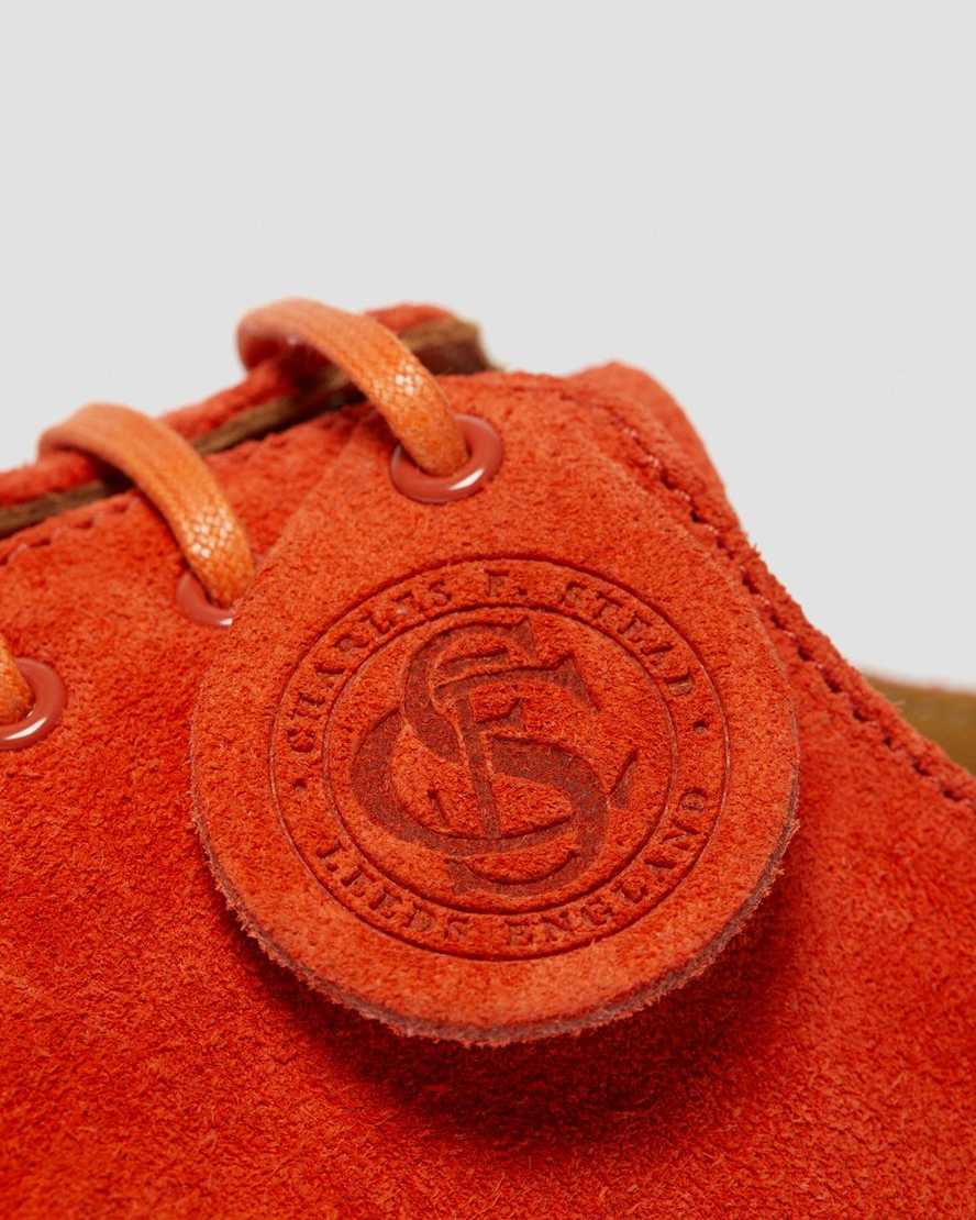 orangefarbene dr. martens 1461 damen-oxfordschuhe hergestellt in england