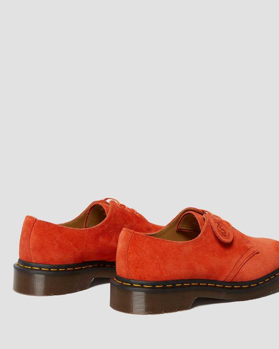 orangefarbene dr. martens 1461 damen-oxfordschuhe hergestellt in england